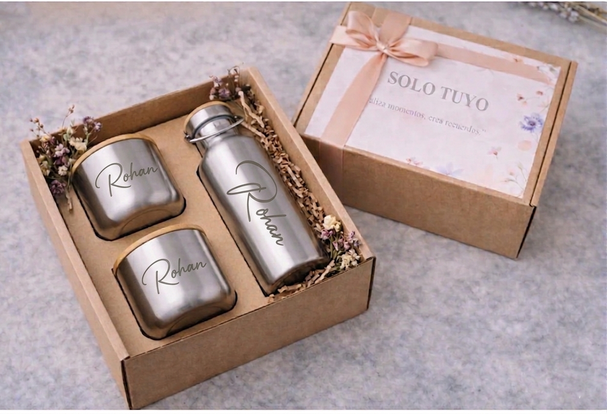 Pack personalizado de bidón y vasos térmicos