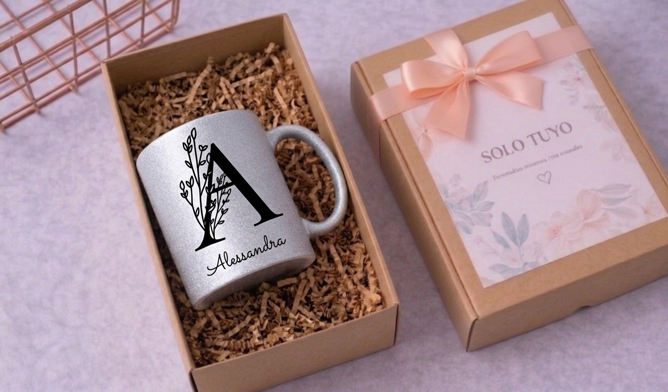 Taza efecto Purpurina Personalizada